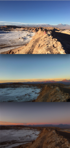 the progression of colors as the sun set in el valle de la luna