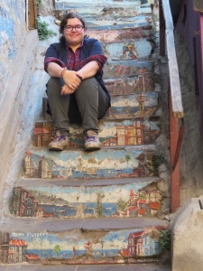 A staircase I found on Cerro Bellavista, with very intricately painted steps.